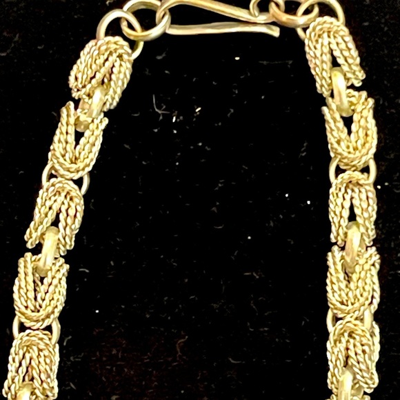 VTG Decorative White Metal Byzantine Style Necklace chain USSR 1970 SZ 17” - Picture 3 of 5